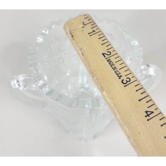 VTG Higbee 6" Paneled Glass "Thistle" Celery Vase w/ Double Handles Clear EUC - Picture 3 of 9